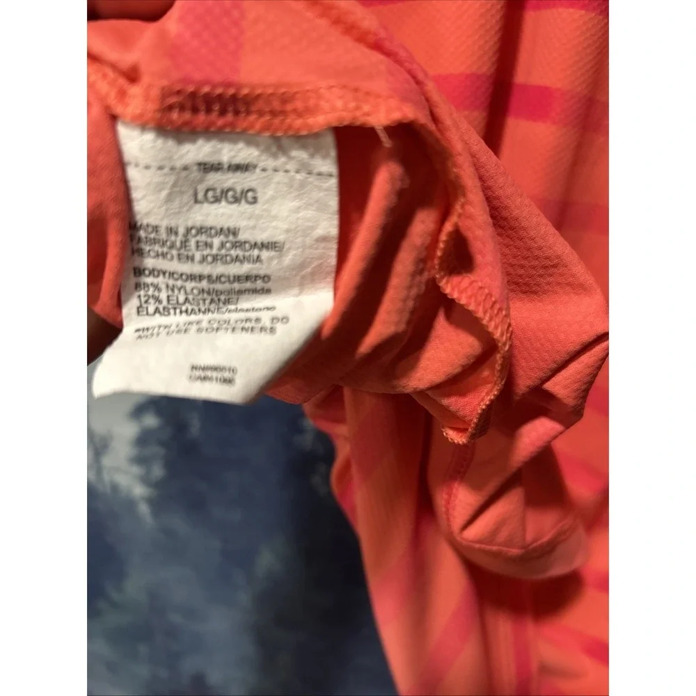 Under Armour Shirt Adult Large Orange Striped Short Sleeve